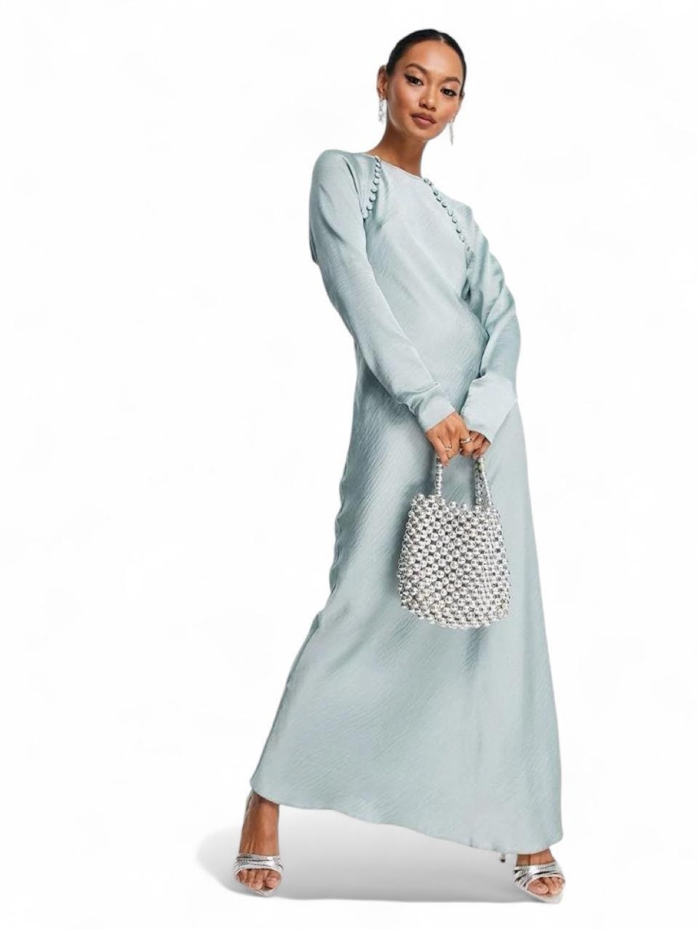 ASOS Satin Button Detailed Maxi Dress with a “biased" cut! - Picture 6 of 9
